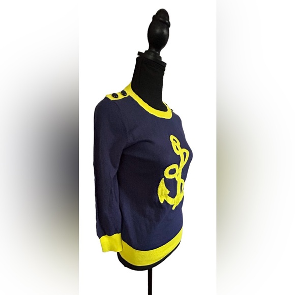 ⚓️ BEAUTIFUL NAUTICAL SWEATER!! COOL COLORS! LIGHTWEIGHT! 3/4 SLEEVE ⚓️ - Picture 16 of 16